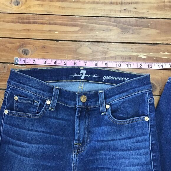 SEVEN for all mankind 7FAM Gwenevere high waisted skinny blue stretchy denim 25 - Picture 7 of 10
